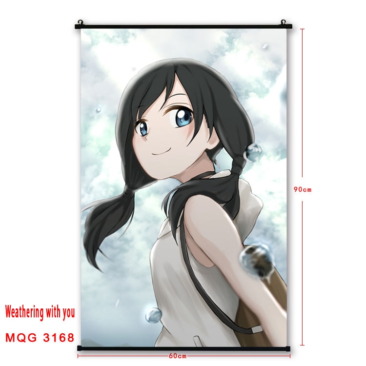 Weathering with you Anime plastic pole cloth painting Wall Scroll 60X90CM  MQG3168