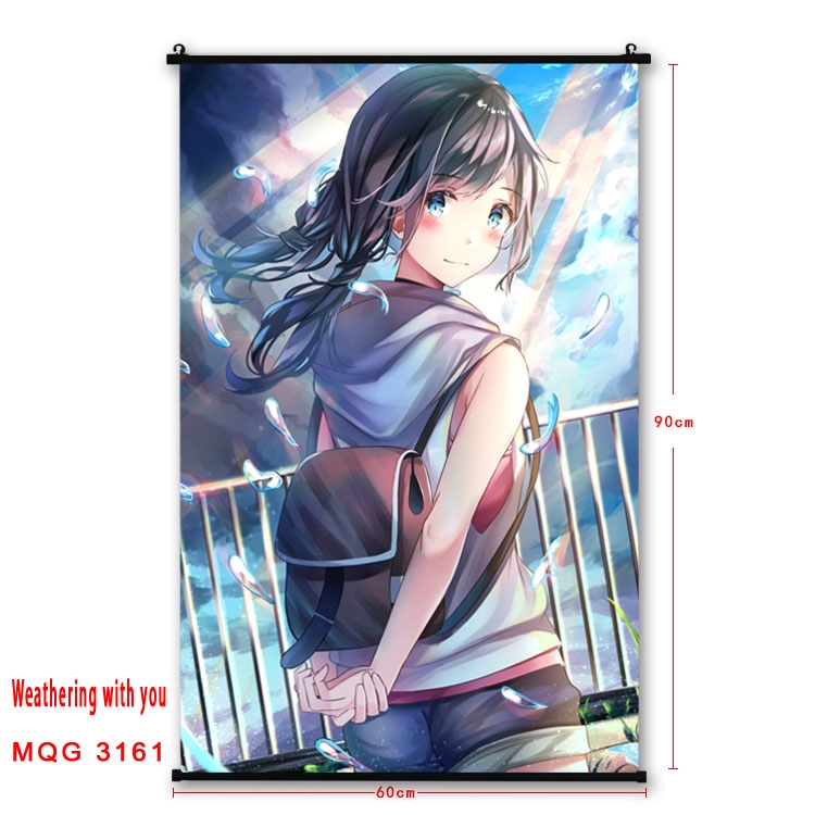Weathering with you Anime plastic pole cloth painting Wall Scroll 60X90CM  MQG3161