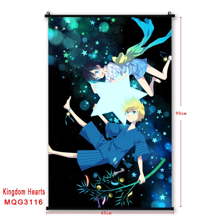 kingdom hearts Anime plastic pole cloth painting Wall Scroll 60X90CM  MQG3116
