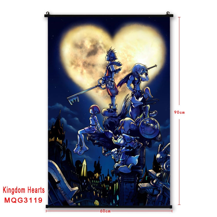kingdom hearts Anime plastic pole cloth painting Wall Scroll 60X90CM  MQG3119