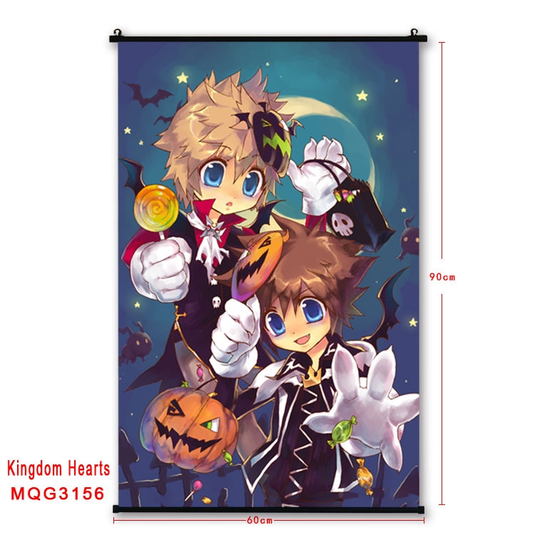 kingdom hearts Anime plastic pole cloth painting Wall Scroll 60X90CM  MQG3156