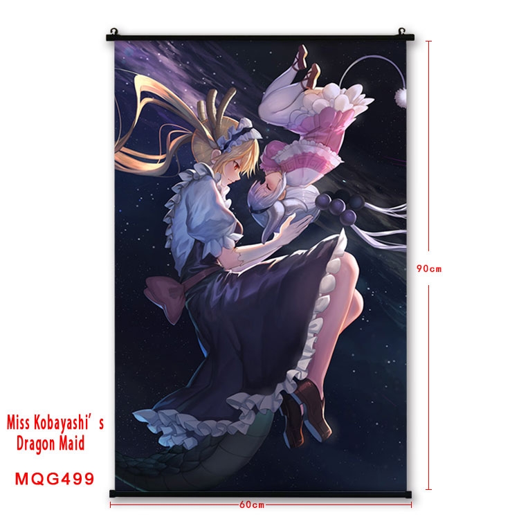 Miss Kobayashis Dragon Maid Anime plastic pole cloth painting Wall Scroll 60X90CM  MQG499