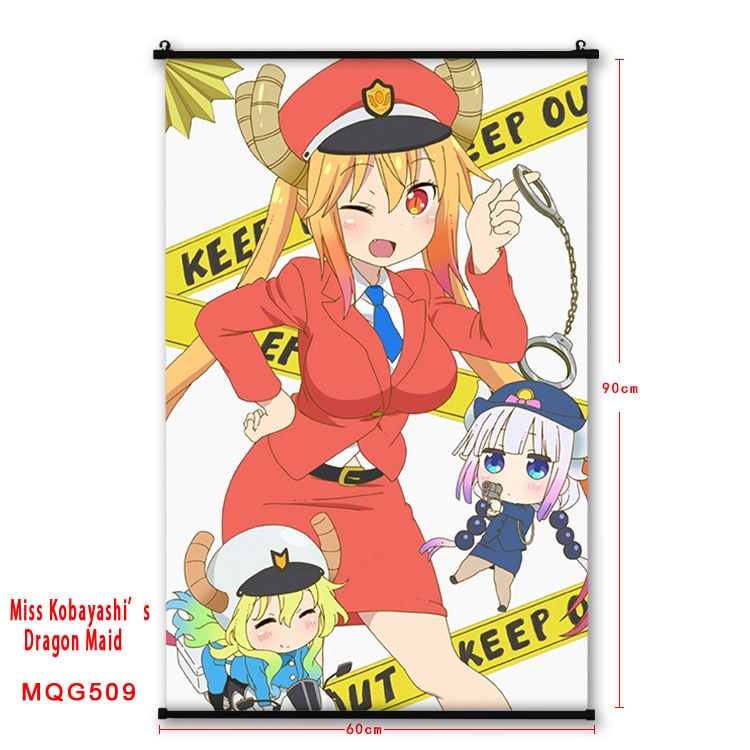 Miss Kobayashis Dragon Maid Anime plastic pole cloth painting Wall Scroll 60X90CM  MQG509