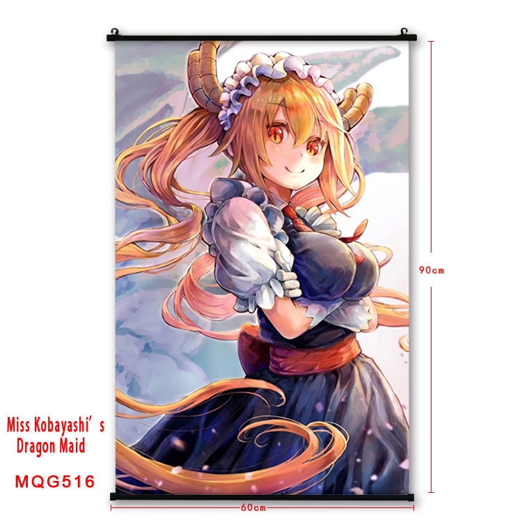 Miss Kobayashis Dragon Maid Anime plastic pole cloth painting Wall Scroll 60X90CM  MQG516