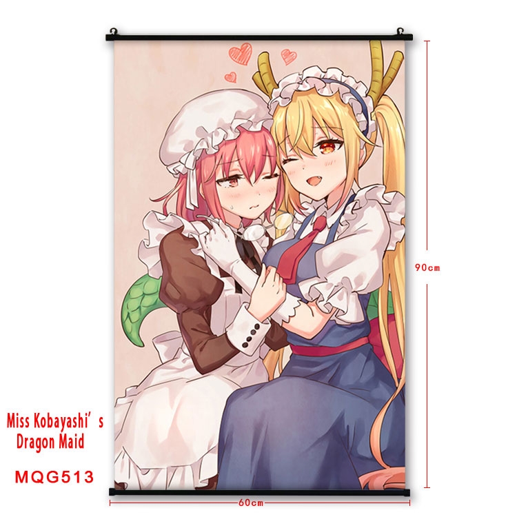 Miss Kobayashis Dragon Maid Anime plastic pole cloth painting Wall Scroll 60X90CM  MQG513