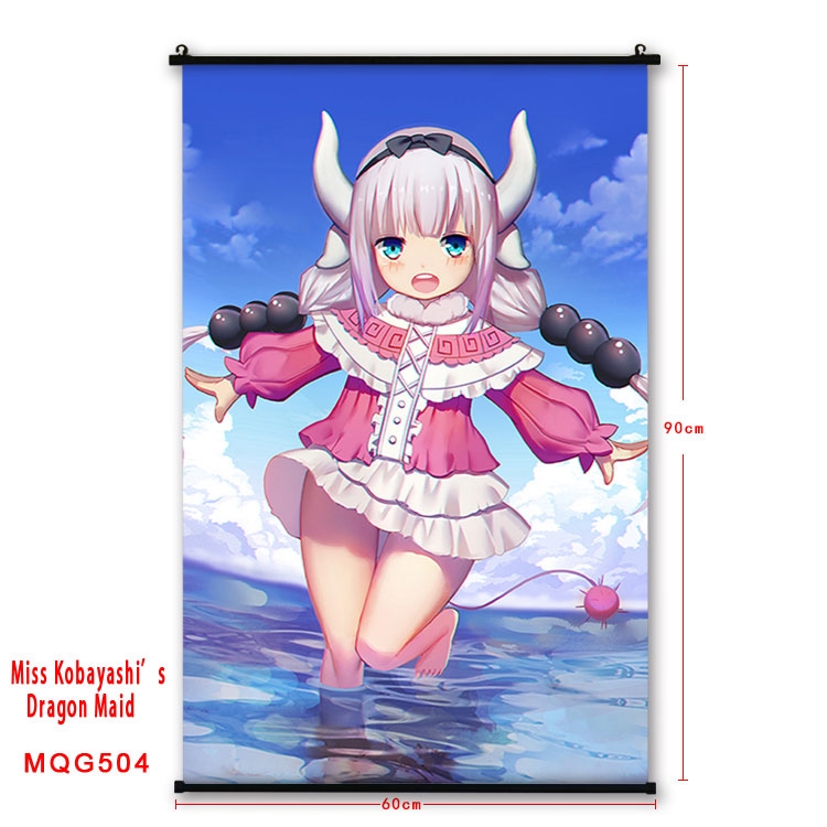 Miss Kobayashis Dragon Maid Anime plastic pole cloth painting Wall Scroll 60X90CM  MQG504