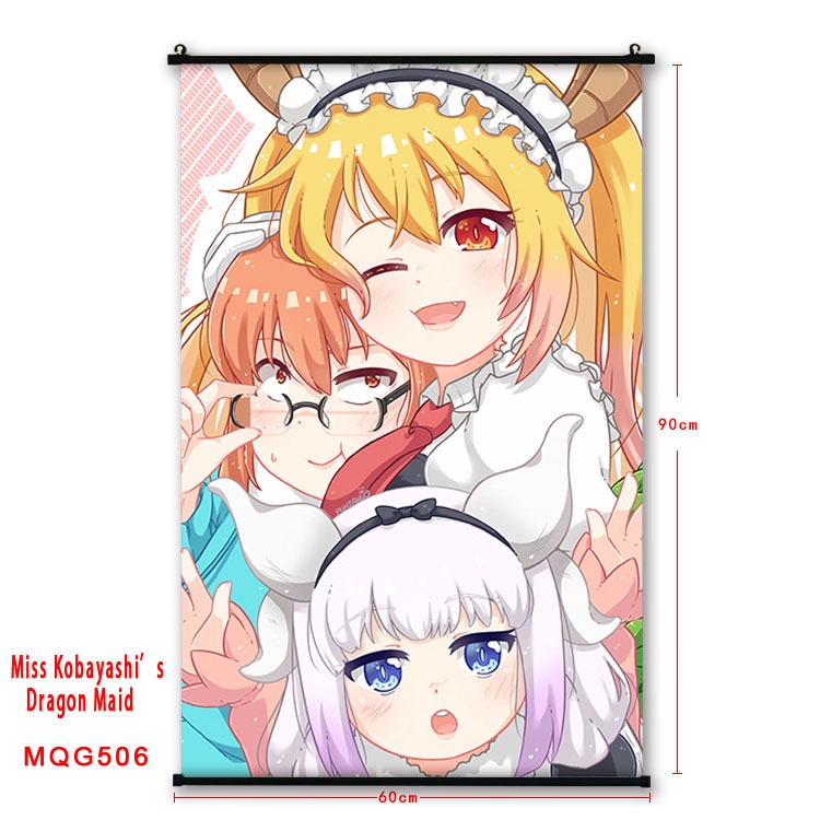 Miss Kobayashis Dragon Maid Anime plastic pole cloth painting Wall Scroll 60X90CM  MQG506