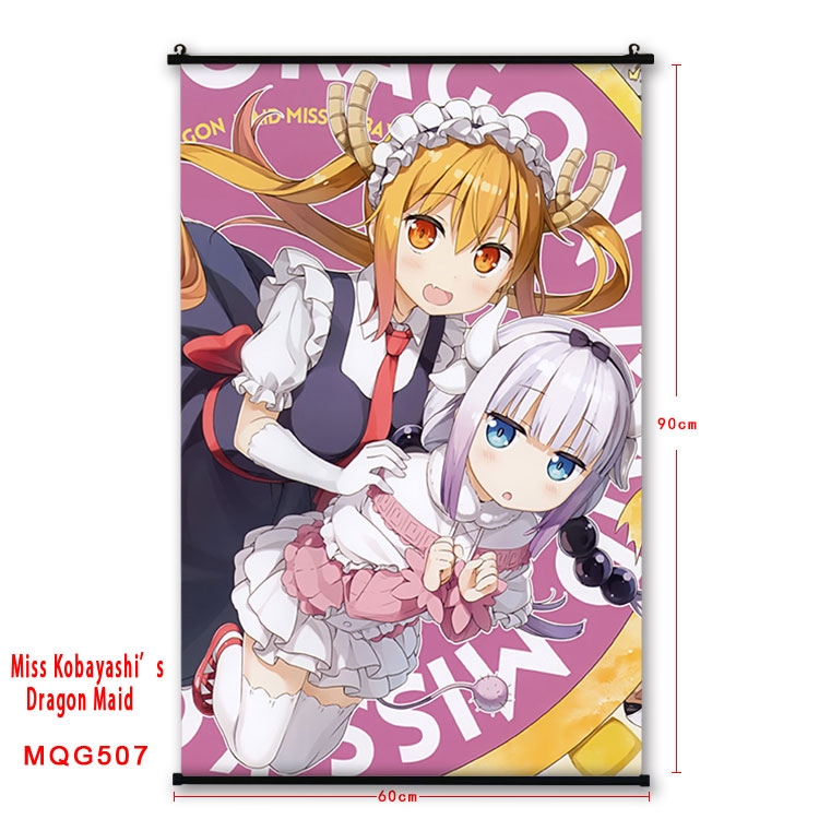 Miss Kobayashis Dragon Maid Anime plastic pole cloth painting Wall Scroll 60X90CM  MQG507