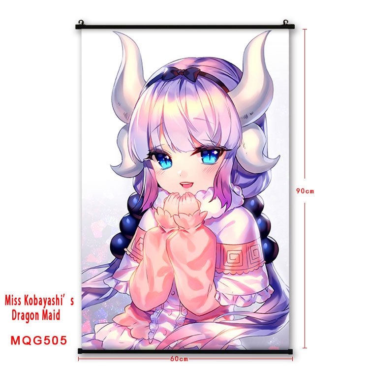 Miss Kobayashis Dragon Maid Anime plastic pole cloth painting Wall Scroll 60X90CM  MQG505