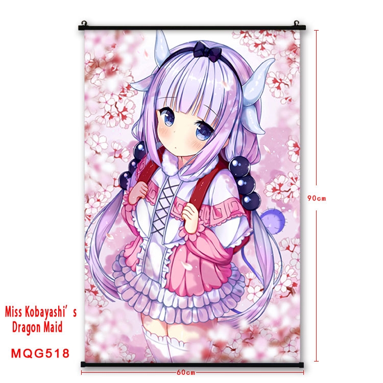 Miss Kobayashis Dragon Maid Anime plastic pole cloth painting Wall Scroll 60X90CM  MQG518