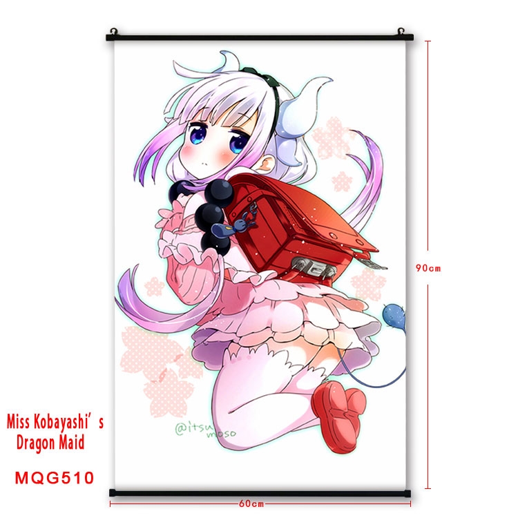 Miss Kobayashis Drag on Maid Anime plastic pole cloth painting Wall Scroll 60X90CM  MQG510