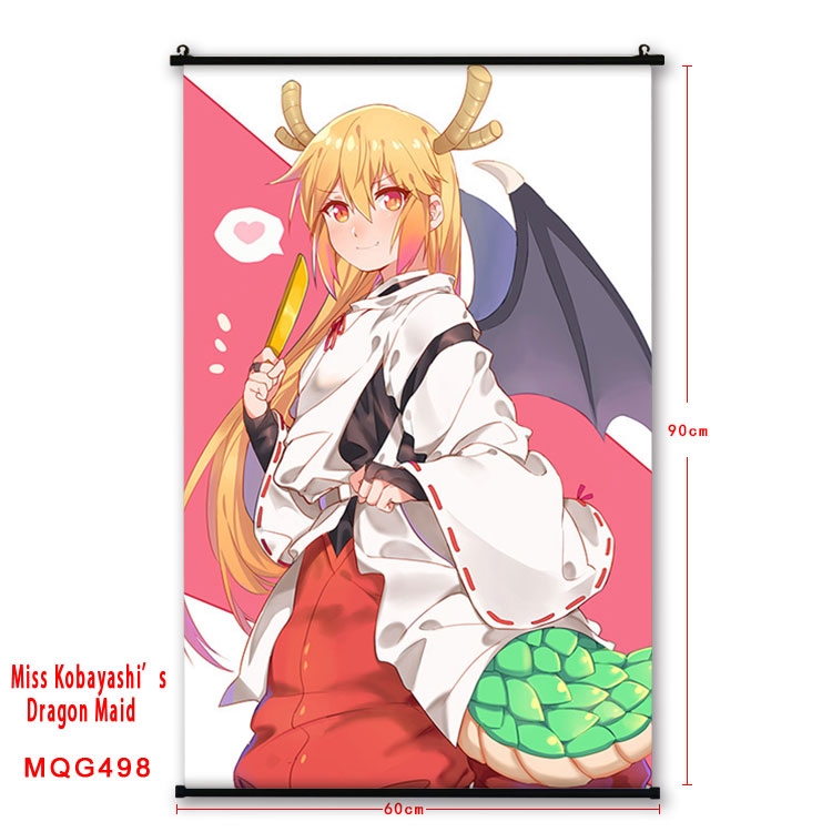 Miss Kobayashis Dragon Maid Anime plastic pole cloth painting Wall Scroll 60X90CM  MQG498
