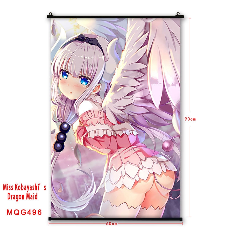 Miss Kobayashis Dragon Maid Anime plastic pole cloth painting Wall Scroll 60X90CM  MQG496