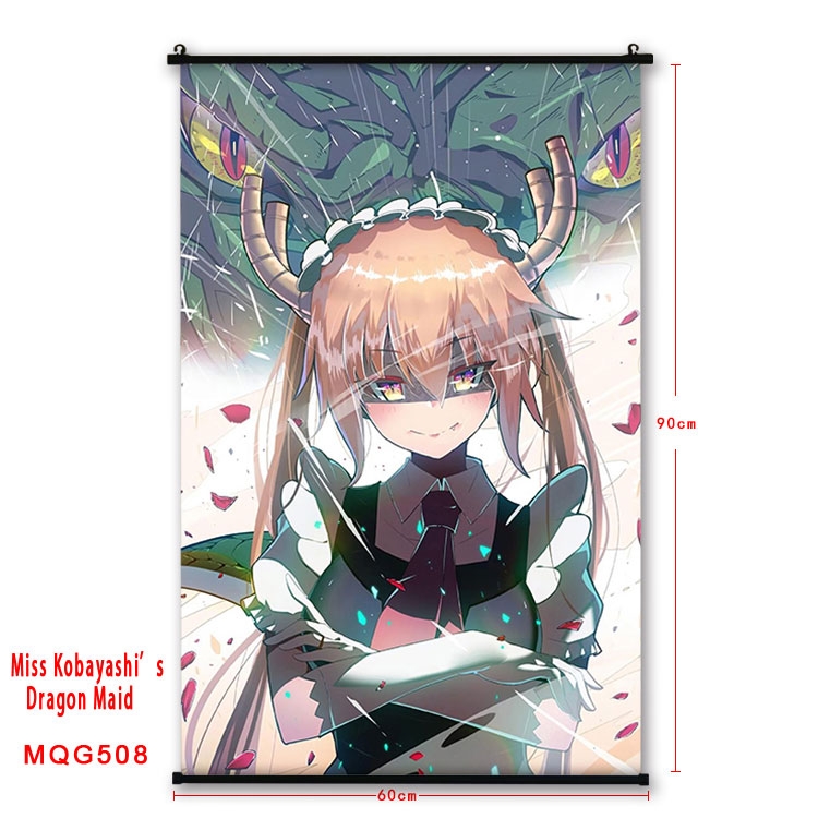 Miss Kobayashis Dragon Maid Anime plastic pole cloth painting Wall Scroll 60X90CM  MQG508