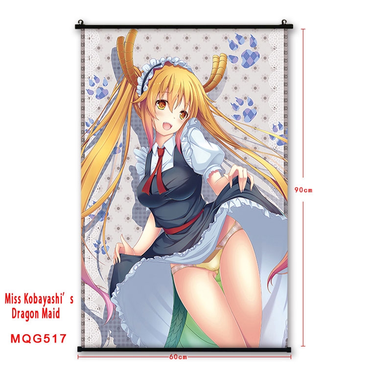 Miss Kobayashis Dragon Maid Anime plastic pole cloth painting Wall Scroll 60X90CM  MQG517