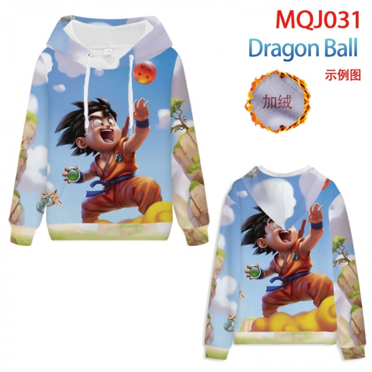 DRAGON BALL Full Color Patch velvet pocket Sweatshirt Hoodie  9 sizes from 2XS to 4XL MQJ031