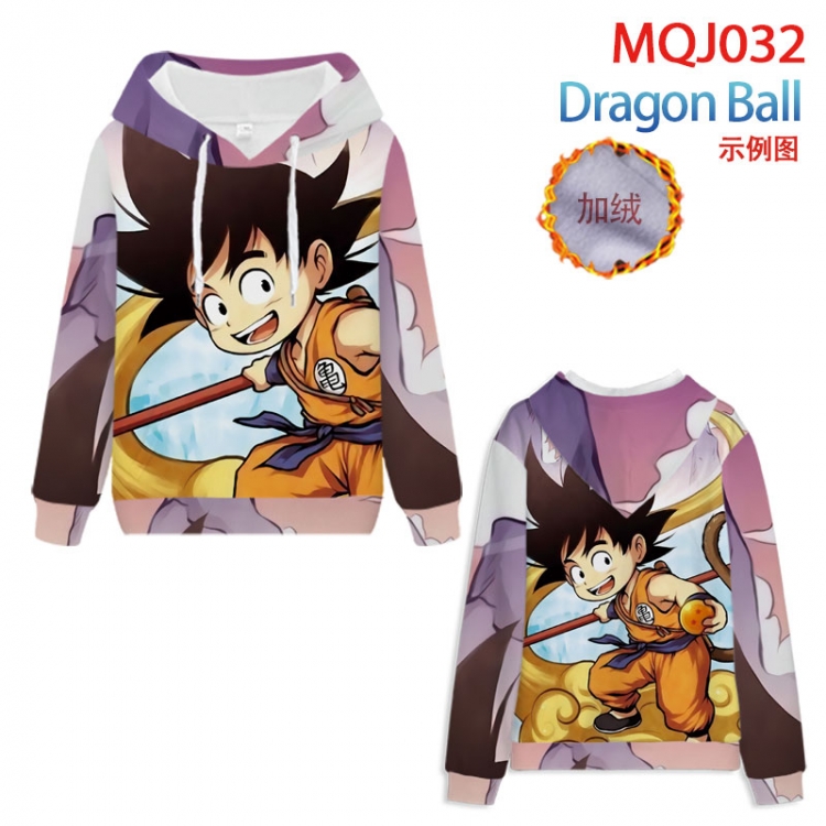 DRAGON BALL Full Color Patch velvet pocket Sweatshirt Hoodie  9 sizes from 2XS to 4XL MQJ032