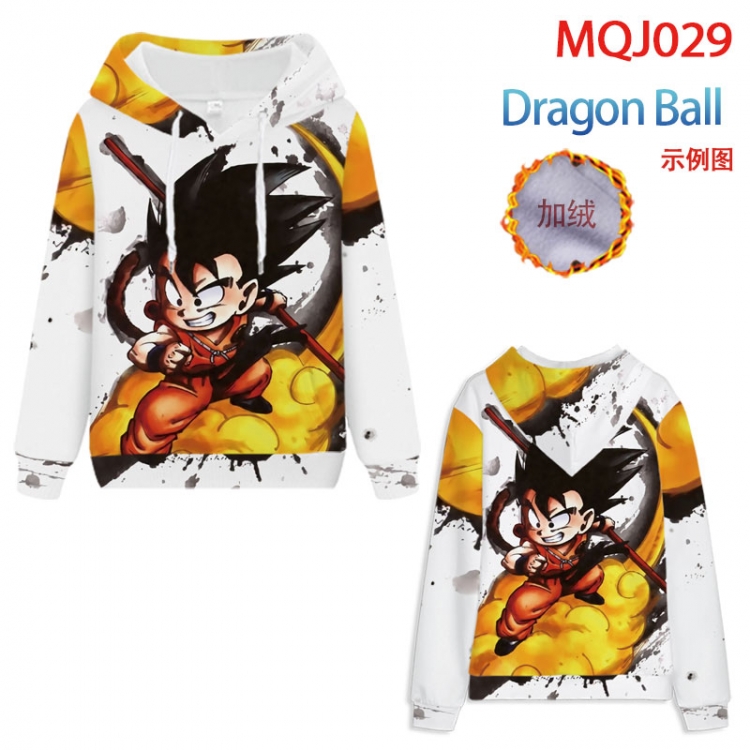 DRAGON BALL Full Color Patch velvet pocket Sweatshirt Hoodie  9 sizes from 2XS to 4XL MQJ029