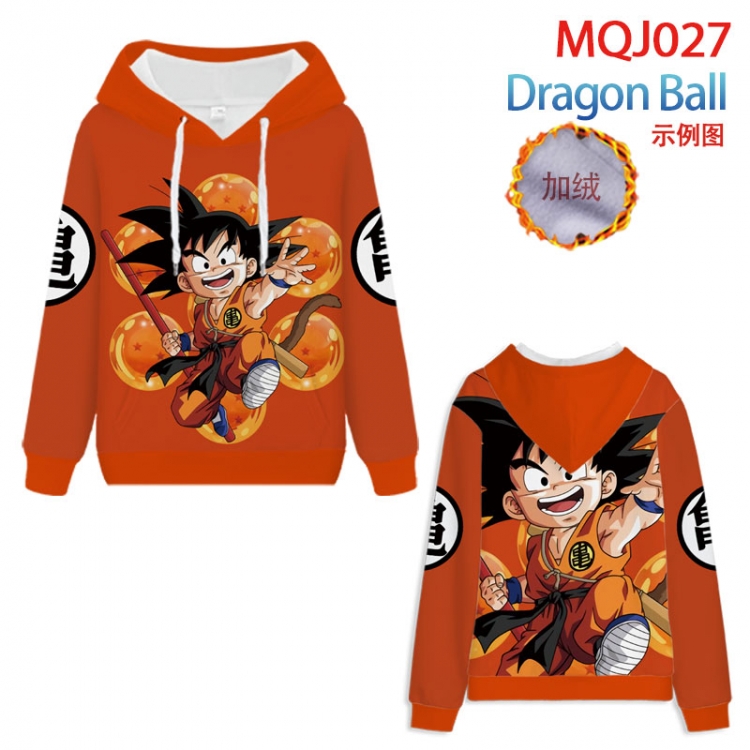 DRAGON BALL Full Color Patch velvet pocket Sweatshirt Hoodie  9 sizes from 2XS to 4XL MQJ027