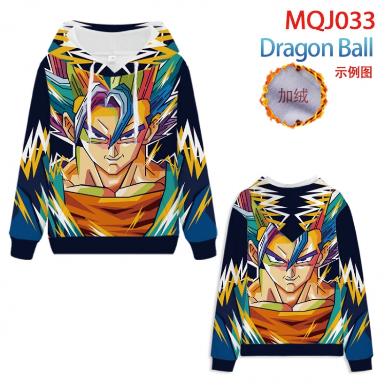 DRAGON BALL Full Color Patch velvet pocket Sweatshirt Hoodie  9 sizes from 2XS to 4XL MQJ033