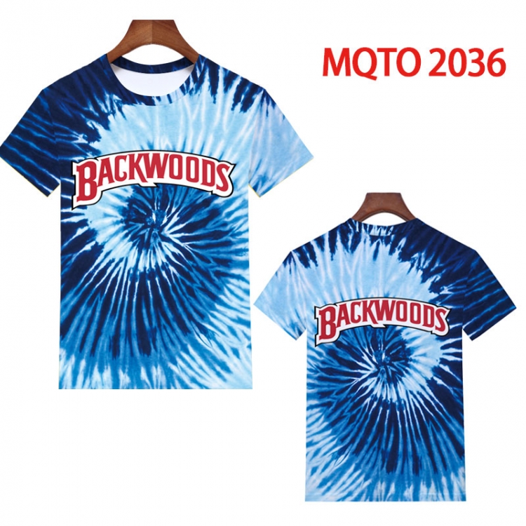 BACKWOODS Full color printing flower short sleeve T-shirt 2XS-4XL, 9 sizes MQTO2036
