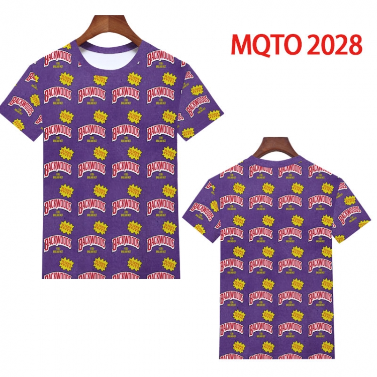 BACKWOODS Full color printing flower short sleeve T-shirt 2XS-4XL, 9 sizes MQTO2028
