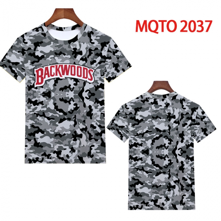 BACKWOODS Full color printing flower short sleeve T-shirt 2XS-4XL, 9 sizes MQTO2037