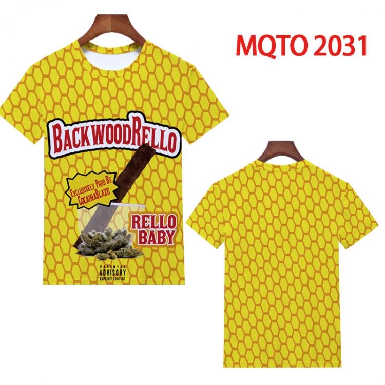 BACKWOODS Full color printing flower short sleeve T-shirt 2XS-4XL, 9 sizes MQTO2031