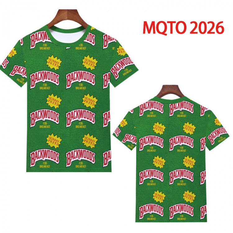 BACKWOODS Full color printing flower short sleeve T-shirt 2XS-4XL, 9 sizes MQTO2026
