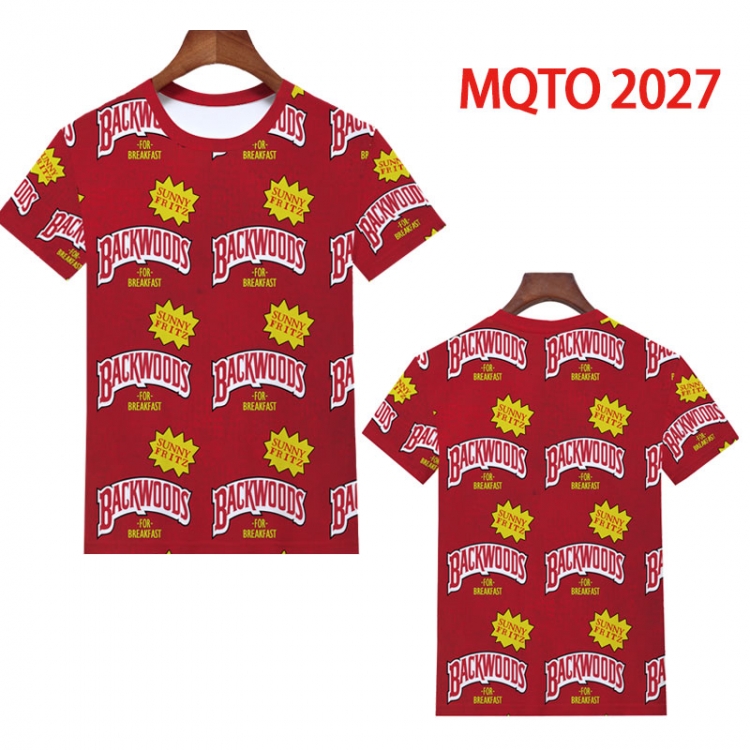 BACKWOODS Full color printing flower short sleeve T-shirt 2XS-4XL, 9 sizes MQTO2027