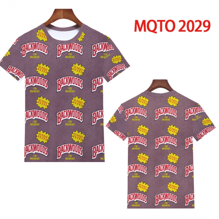 BACKWOODS Full color printing flower short sleeve T-shirt 2XS-4XL, 9 sizes MQTO2029