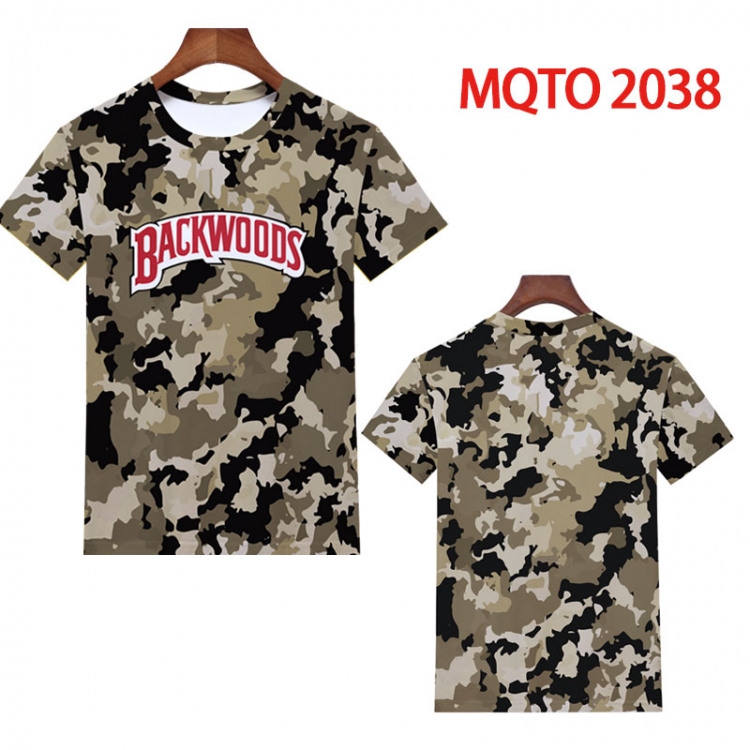 BACKWOODS Full color printing flower short sleeve T-shirt 2XS-4XL, 9 sizes MQTO2038