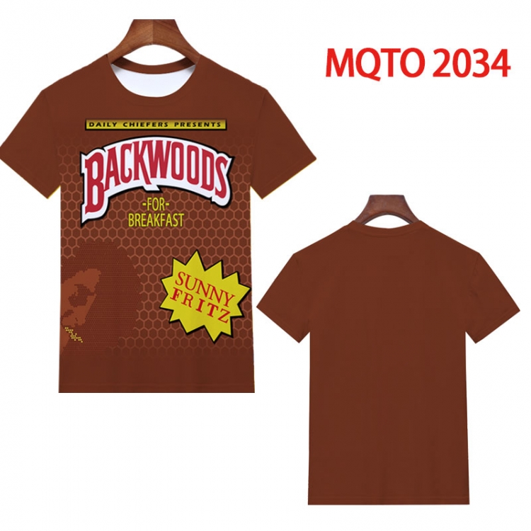 BACKWOODS Full color printing flower short sleeve T-shirt 2XS-4XL, 9 sizes MQTO2034