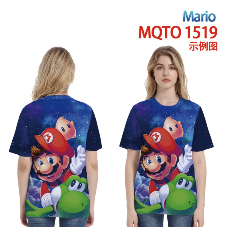 Super Mario Full color printing flower short sleeve T-shirt 2XS-4XL, 9 sizes MQTO1519
