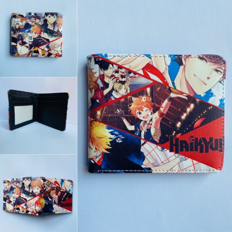 Haikyuu!! Full color  two fold short wallet purse 3429