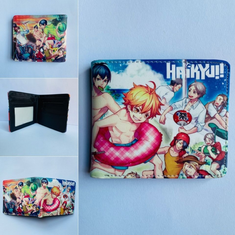 Haikyuu!! Full color  two fold short wallet purse 3449