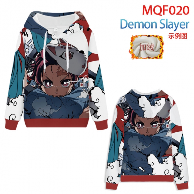 Demon Slayer Kimets Hooded pullover plus velvet padded sweater Hoodie 2XS-4XL, 9 sizes MQF020