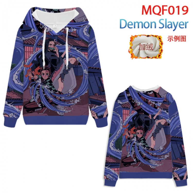 Demon Slayer Kimets Hooded pullover plus velvet padded sweater Hoodie 2XS-4XL, 9 sizes MQF019