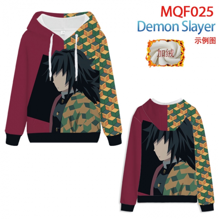 Demon Slayer Kimets Hooded pullover plus velvet padded sweater Hoodie 2XS-4XL, 9 sizes MQF025