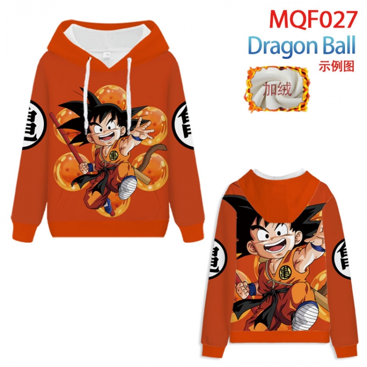 DRAGON BALL Hooded pullover plus velvet padded sweater Hoodie 2XS-4XL, 9 sizes MQF027