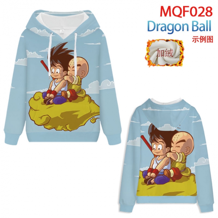 DRAGON BALL Hooded pullover plus velvet padded sweater Hoodie 2XS-4XL, 9 sizes MQF028