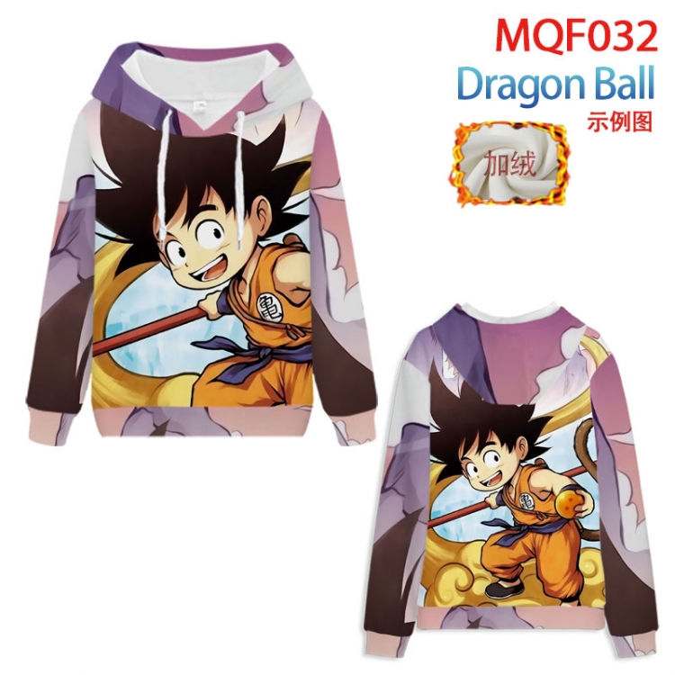 DRAGON BALL Hooded pullover plus velvet padded sweater Hoodie 2XS-4XL, 9 sizes MQF032