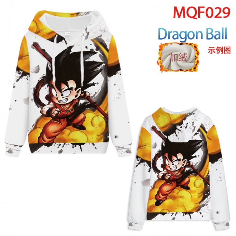 DRAGON BALL Hooded pullover plus velvet padded sweater Hoodie 2XS-4XL, 9 sizes MQF029