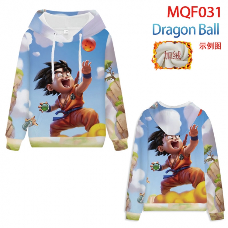 DRAGON BALL Hooded pullover plus velvet padded sweater Hoodie 2XS-4XL, 9 sizes MQF031