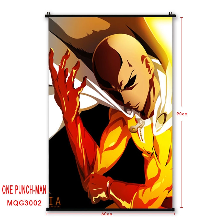 One Punch Man Anime plastic pole cloth painting Wall Scroll 60X90CM MQG3002