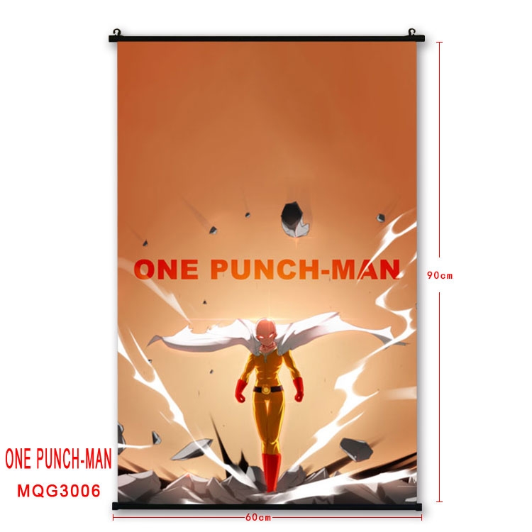 One Punch Man Anime plastic pole cloth painting Wall Scroll 60X90CM MQG3006