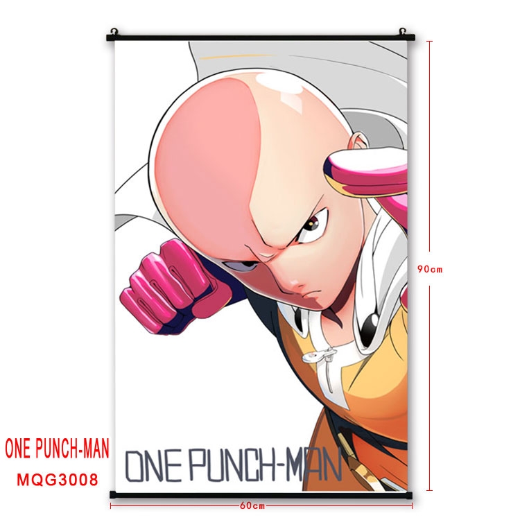 One Punch Man Anime plastic pole cloth painting Wall Scroll 60X90CM MQG3008
