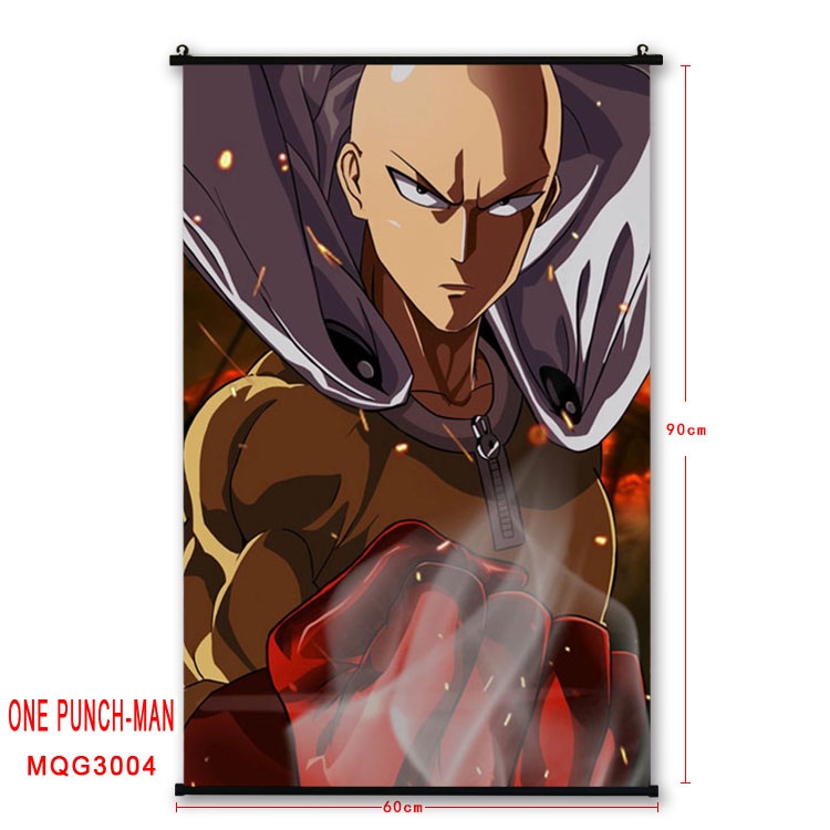 One Punch Man Anime plastic pole cloth painting Wall Scroll 60X90CM MQG3004