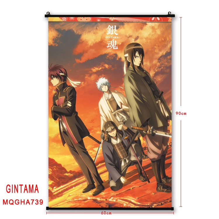 Gintama Anime plastic pole cloth painting Wall Scroll 60X90CM MQGHA739