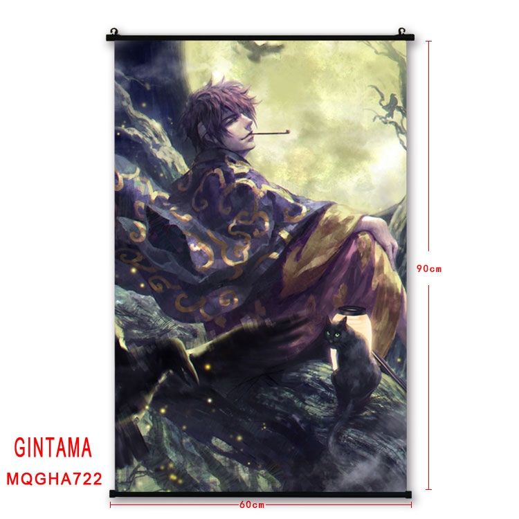 Gintama Anime plastic pole cloth painting Wall Scroll 60X90CM MQGHA722